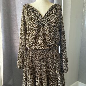 Cheetah print Michael Kors long sleeve dress